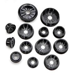 Round Nylon Grommets Wire Tidy Cable Hole Cover Caps Plugs Snap Security Black