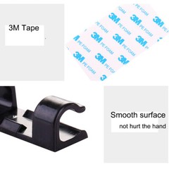 Self Adhesive Wire Cable Cord Clips Clamp Table Wall Tidy Organizer Holder 20-60