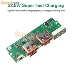 PD/QC 22.5W Fast Charging Module DIY Mobile Power Bank Circuit Board LED Display