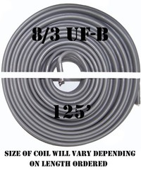 8/3 UF-B x 125′ Southwire Underground Feeder Cable