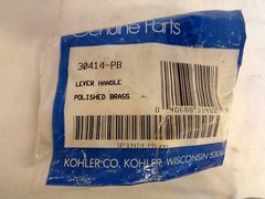 NEW KOHLER 30414-PB LEVER HANDLE POLISHED BRASS