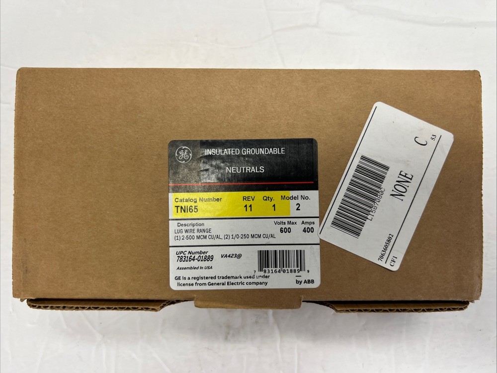 ABB/GE Industrial TN165, Field Installable, Neutral Kit for Safety Switch, 1 pc