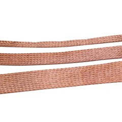 2-28mm Braided Ground Strap Copper Flat Braid Shielding Sleeve SingleWire 0.12mm