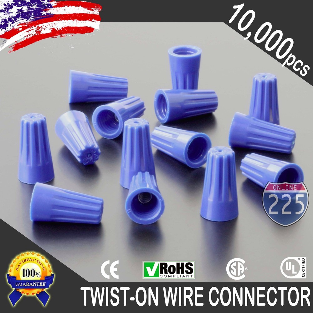 10000 Blue Twist-On Wire Connector Connection nuts 22-14 Gauge Barrel Screw US
