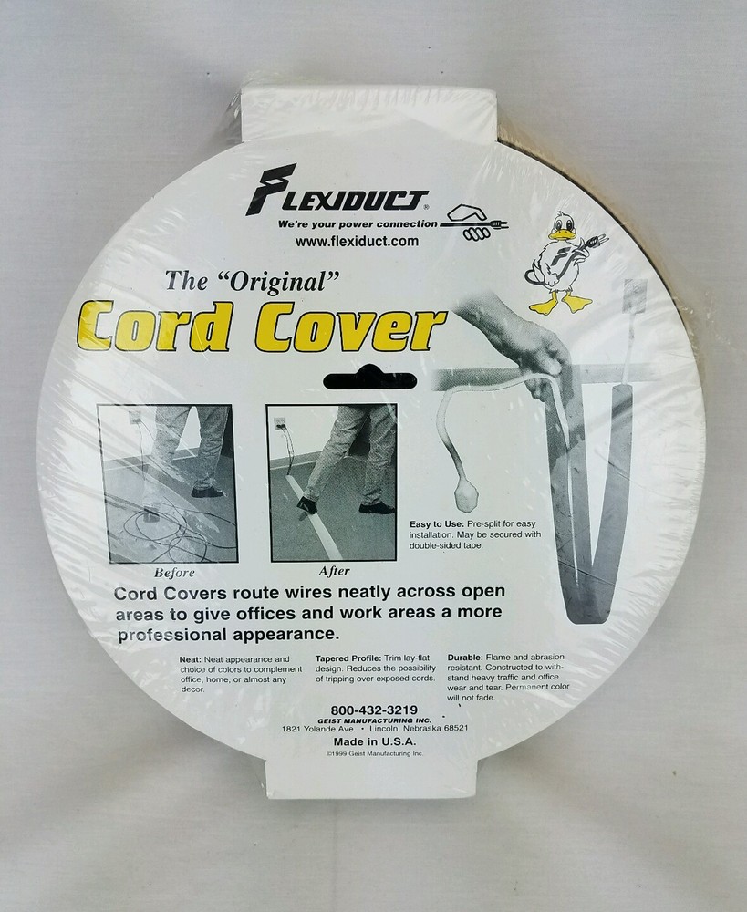 Flexiduct Geist Cord Cover Cable Management CC-33 Beige 6 ft x 2 1/2 in x 5/16