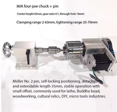 CNC Engraving Machine Rotary Table Fourth Axis 80/100 Chuck Tailstock Spindle