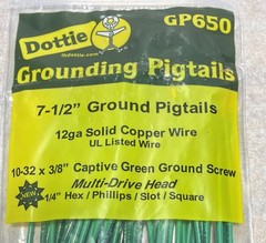 Dottie GP1050 10-1/2″ Ground Pigtails 12 Ga Solid Copper Wire, Lot of 50