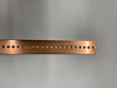 Untapped Horizontal Solid Copper Busbar 45-3/4″x 1-1/2″ x 1/8″ 91 Holes