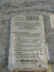 Mulberry 30451Z Self-Closing Cover GFI RECEPTACLE DECO Wet Weatherproof( 8B3