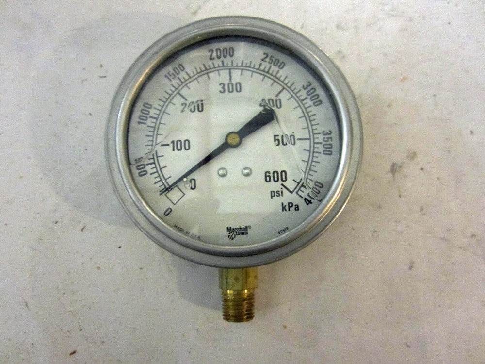 Marshalltown 0-600 PSI, 3.5″ Dial Pressure Gauge, Model G25692, New
