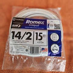 NEW Southwire Romex SimPull 15 ft. 14/2 Indoor Wire/Copper NM-B Cable