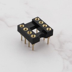 100PC 8 Pin DIP SIP Round IC Socket Adaptor Solder Type Gold Plated Machined USA