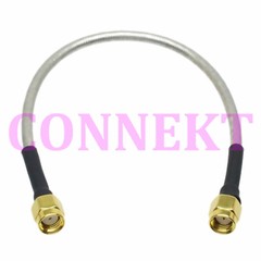 RP-SMA male to RP-SMA male crimp RG402 0.141″ Semi-rigid cable pigtail 50cm