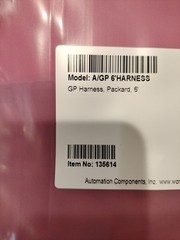 A/GP 6′ Harness, #135614 New In Package, Automation Components Workaci