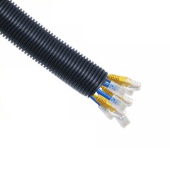 Black Conduit Spilt Cable Tidy Flexible Tube Convoluted Protection Tubing PP/PA