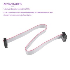 5 Pack Long 30CM 2.54MM Flat Ribbon Cable IDC 10 Pin Connector