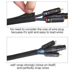 Split Wire Loom Braided Cable Sleeve Wires Harness Wrap Sleeving Protective Lot