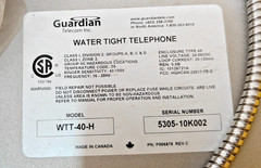 Guardian telecom WATER TIGHT TELEPHONE MODEL NO- WTT-40-H REV.C MADE IN CANADA