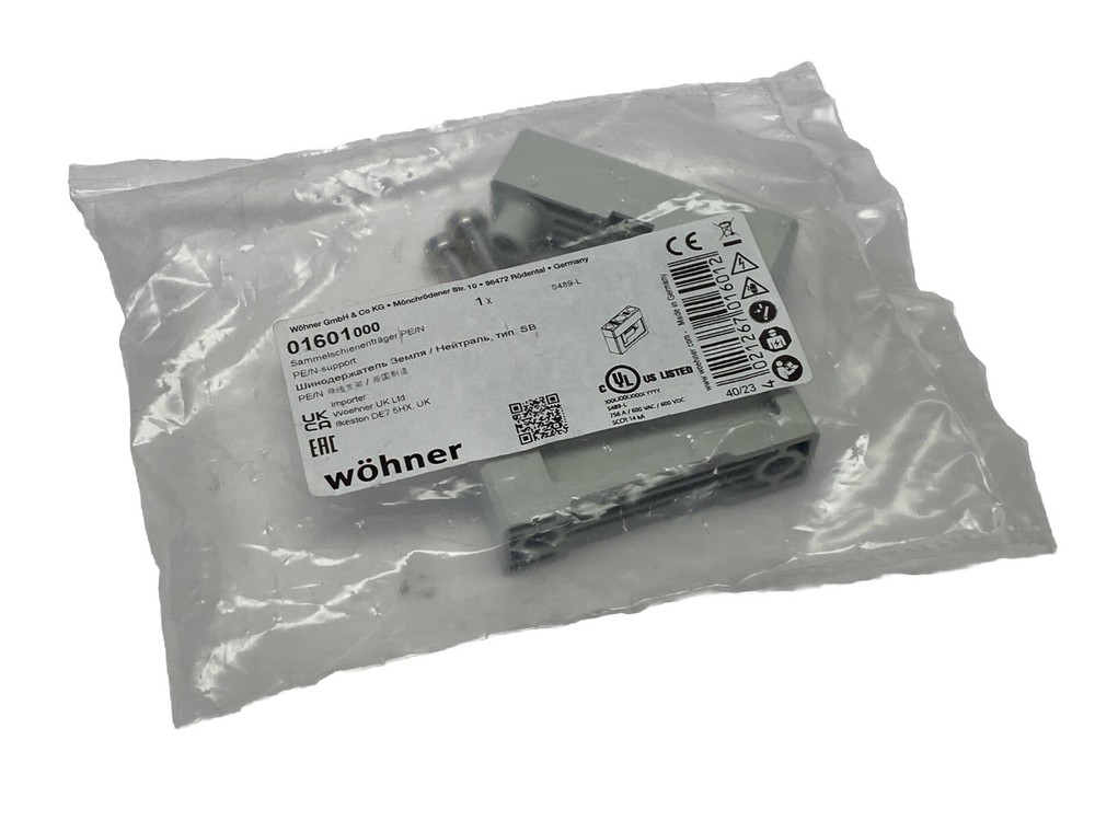 Wohner 01601000 Support For Earth And Neutral Busbars Single Pole PE/N-support