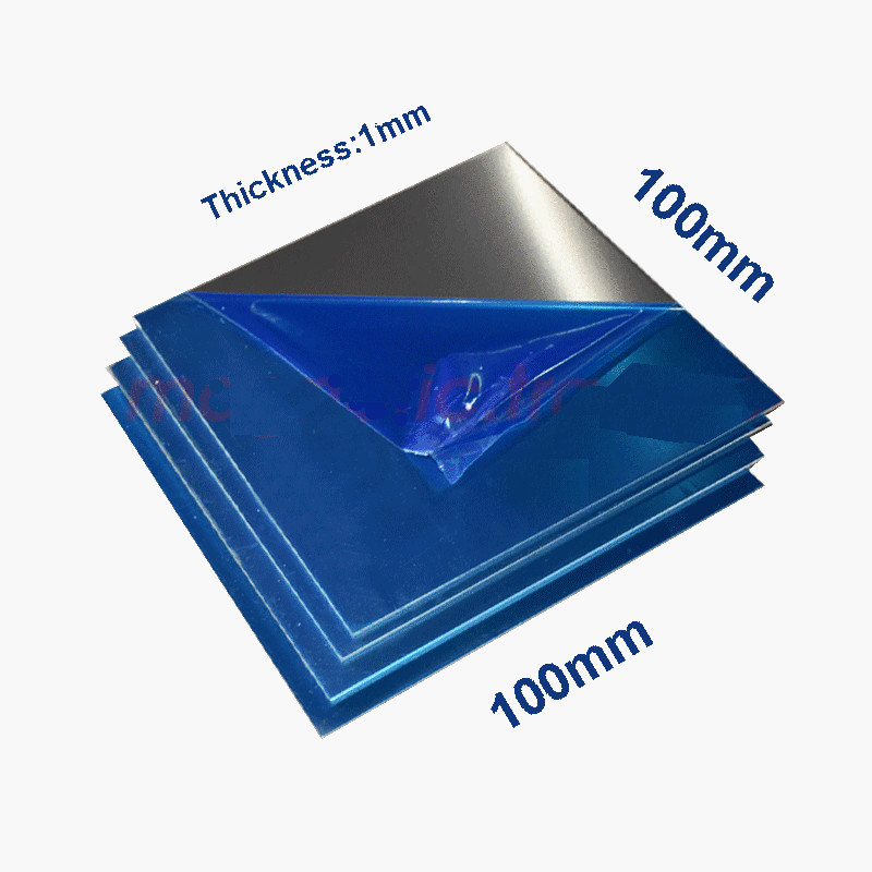 10pcs 7075 Aluminum Al Alloy Shiny Polished Plate Sheet 1mm * 100mm * 100mm # YG