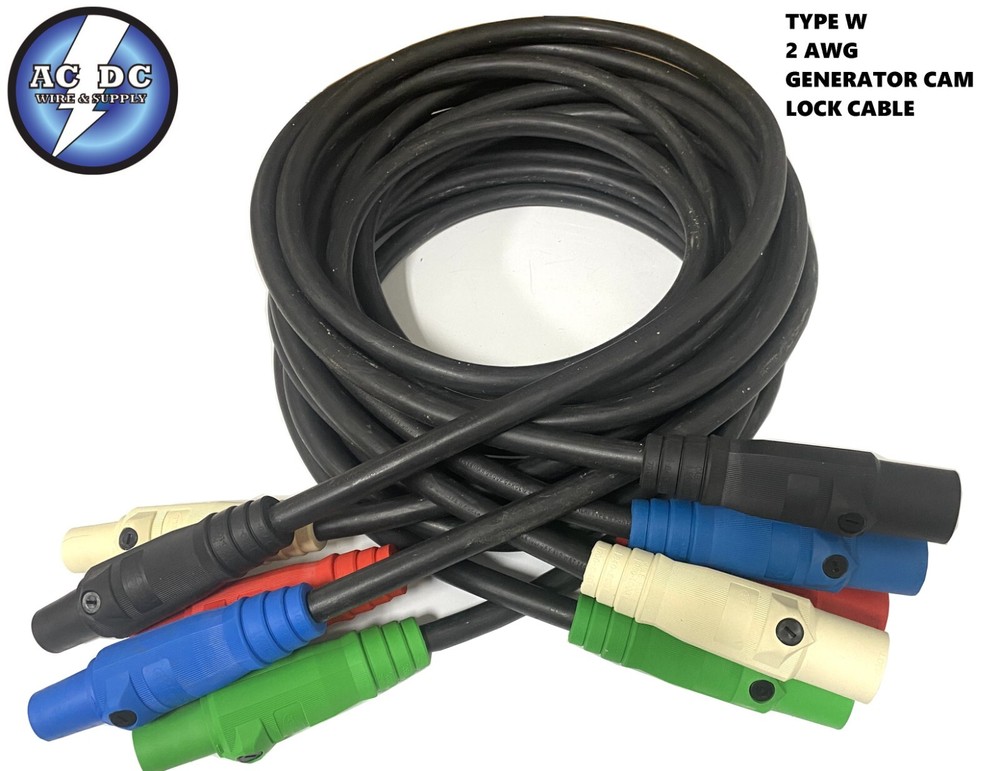 CAM LOCK #2 TYPE W Entertainment ,Generator Power Cables 25′ EA M/F