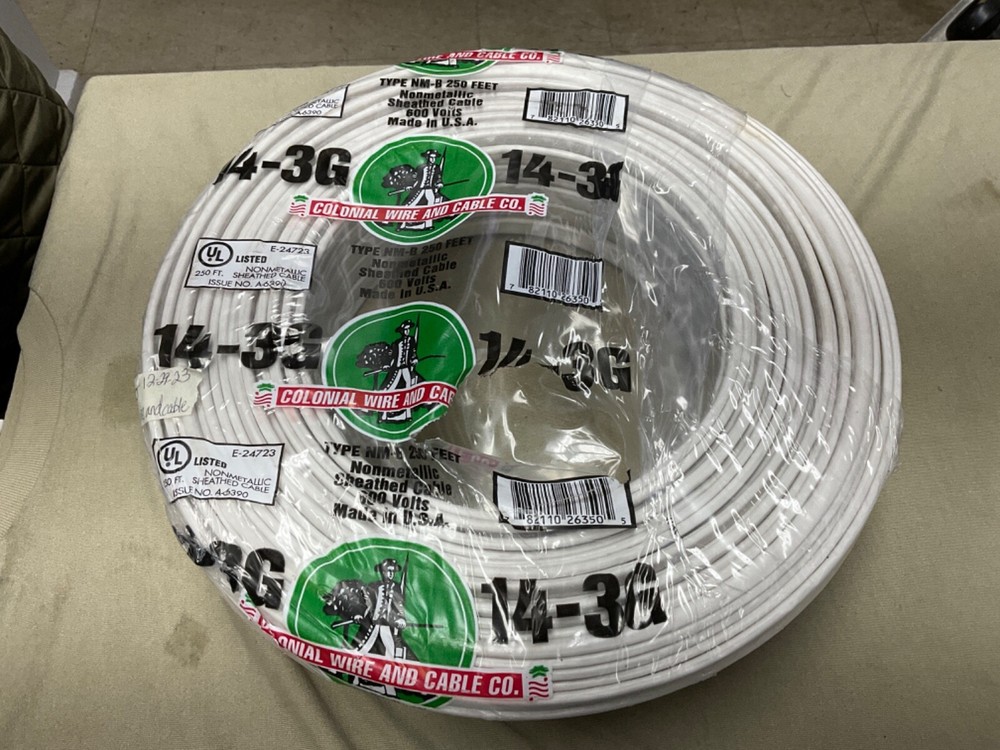 NM-B 250′ NONMETALLIC SHEATHED CABLE 600 VOLTS (14-3G, E-24723)