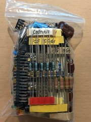 MIXED ELECTRONIC PARTS BAG DISPLAYs CAPACITORS RESISTORS TRANSISTORS POTS LEDS