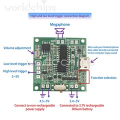 1~10PCS 8M Sound Recorder Module Voice MP3 Music Key Control For Greeting Card