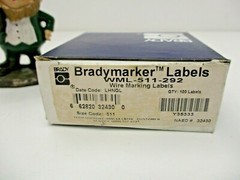 Brady 32430 WML-511-292 Wire Marking Label 100 QTY 1″ x 2.5″ for Bradymarker