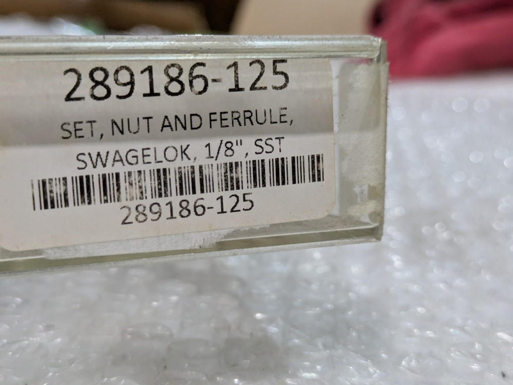 Swagelok 1/8 In SST Tube Nut and Ferrule Set 316 Stainless Steel SS-200 4/order