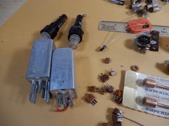 Vintage Electronic Components Bulbs Toggles Test Points Tube Sockets Transistor