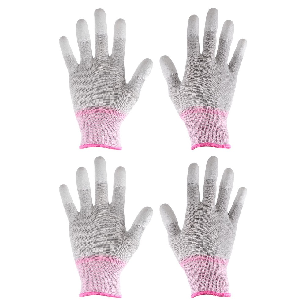 2 Pairs ESD Anti Static Gloves 19cm Thickened PC Gloves(Small), Pink