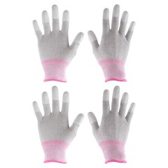 2 Pairs ESD Anti Static Gloves 19cm Thickened PC Gloves(Small), Pink