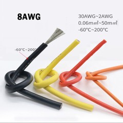 8AWG 8.3mm² Flexible Silicone Cable, HIGH TEMP 200℃, 0.08mm Tinned Copper Wire