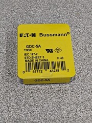 Bussmann Cartridge Time Delay Fuse: 5 A, 20 mm OAL, 5 mm Dia Qty 5 GDC-5A