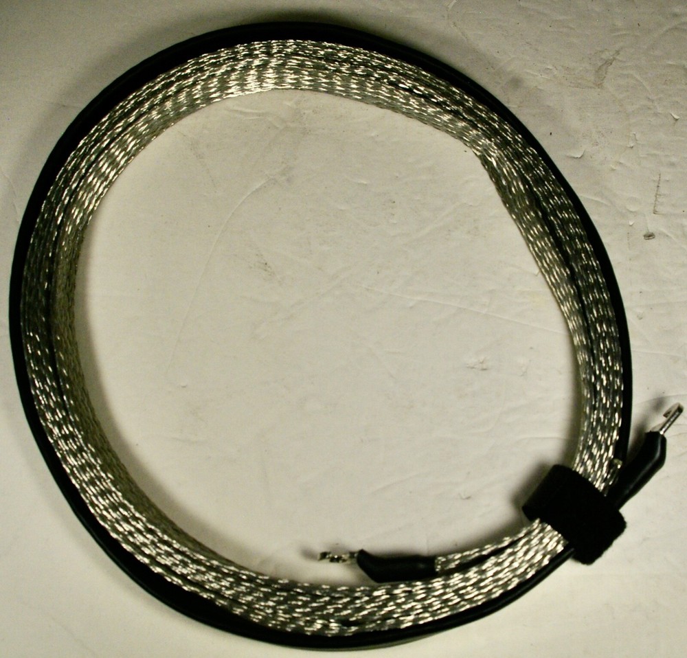 Ground Cable 3/4″ x 0.1″ FLAT Braid WireTerminated 1/4″ Open 15′ TINNED Copper