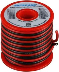 16 Gauge Silicone Wire Spool Red 25ft and Black 25ft 2 Separate Wires Flexible 1