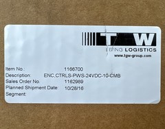 TGW IAD8930PS1166700 Combo Power Supply CTRLS-PWS-24VDC-10-CMB 1166700 +WARRANTY