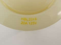 Kellems Hubbell HBL2316 Flanged Receptacle, 20A, 125V, 2P, 3W – NEW Surplus!