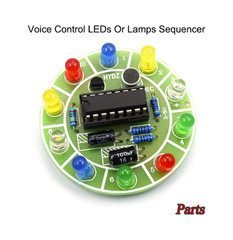 CD4017 Voice Control RGB LED Rotating Light DIY Electronic Kit