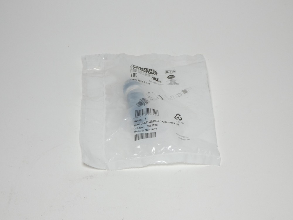 Phoenix Contact SACC-M12MS-4CON-PG7-M Connector 4P 1662528 – NEW Surplus!