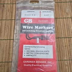 NEW Gardner Bender Wire Marker Book 0-9, 450 Labels, 42-027