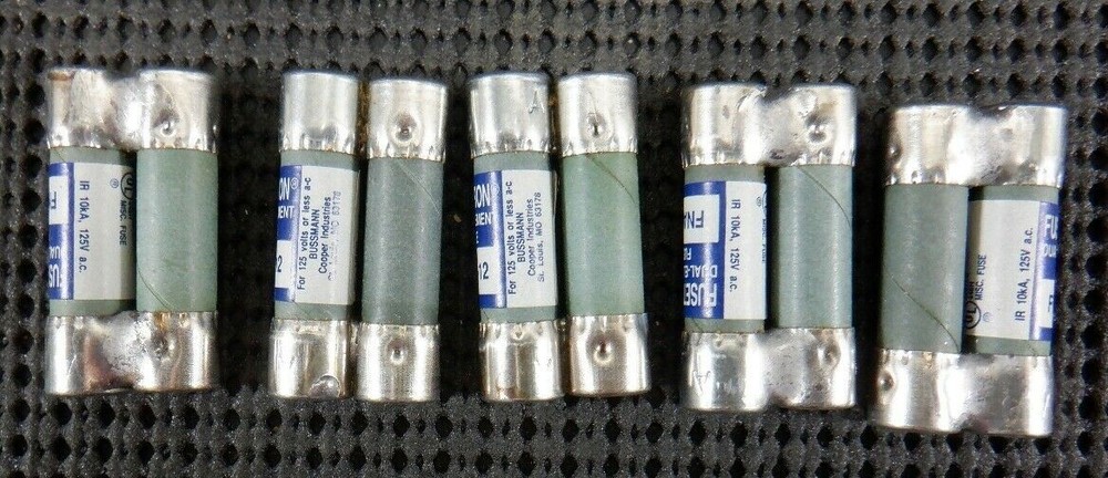 Cooper Bussmann FNA-12 Dual Element 12 Amp 125VAC Time Delay Fuse – Lot of 5