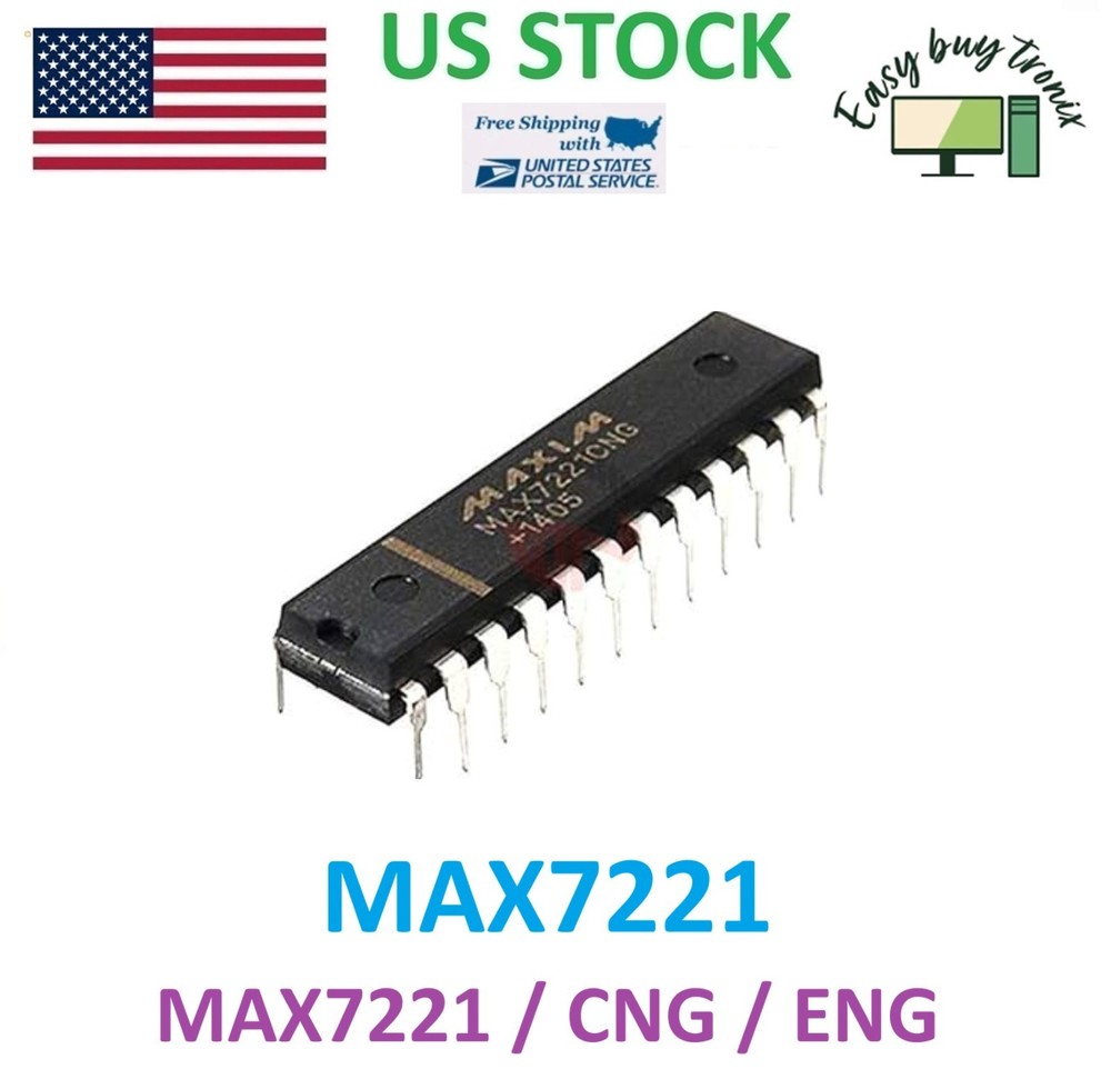 2PCS MAX7221CNG MAX7221ENG MAX7221 8-Digit LED Display Driver IC DIP-24