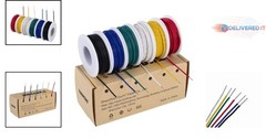 Solid Copper Hookup Wire 22 AWG 6 Colors 30ft for Electronics Breadboard