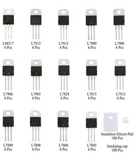 Raogoodcx 84Pcs 14 Value L7805-LM317 Voltage Regulator Transistor Assortment Kit