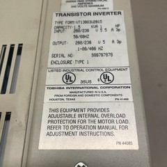 TOSHIBA G3 TOSVERT-130 Transistor Inverter VT130G3U2015
