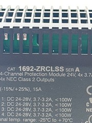 Allen-Bradley 1692-ZRCLSS SER.A 4-Channel Protection Module, 24-28VDC 15A