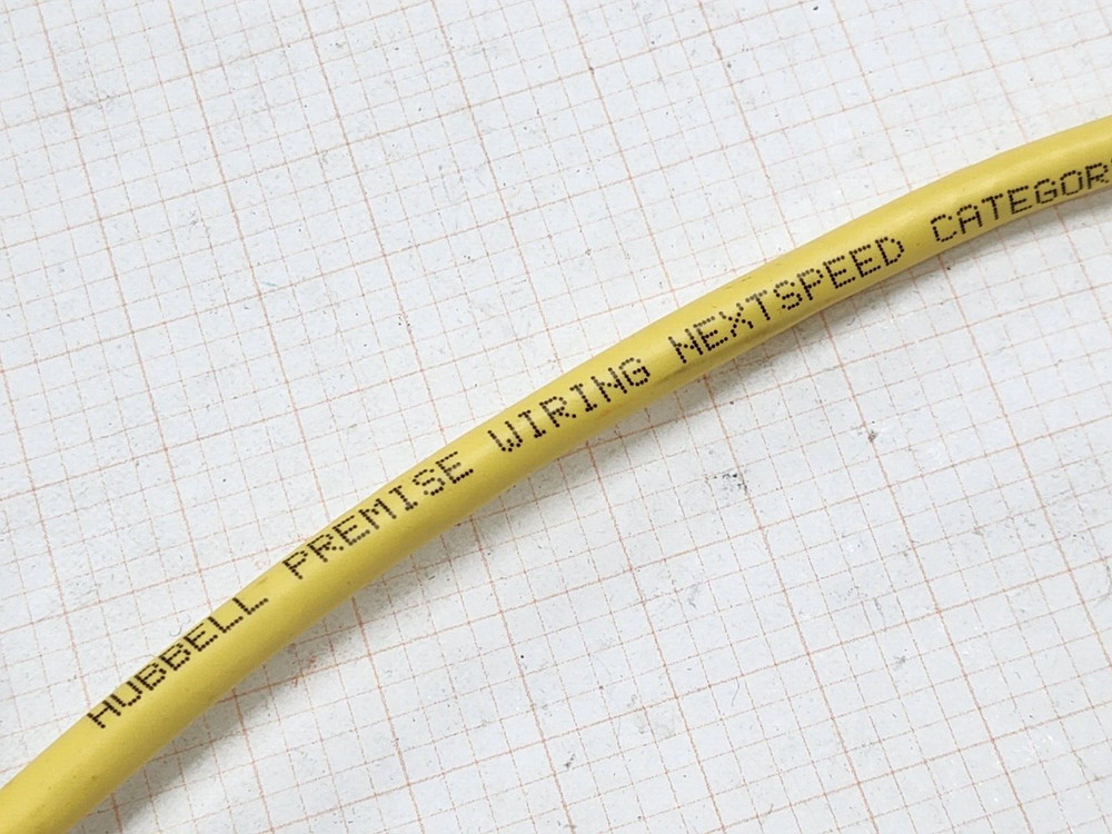 Hubbell Premise Wiring C6ASPDSY 23/4P NEXTSPEED Cat6A UTP 10G Plenum Yellow/50ft