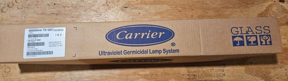 CARRIER Ultraviolet Germicidal Lamp SYSTEM UVLCC1LP1020